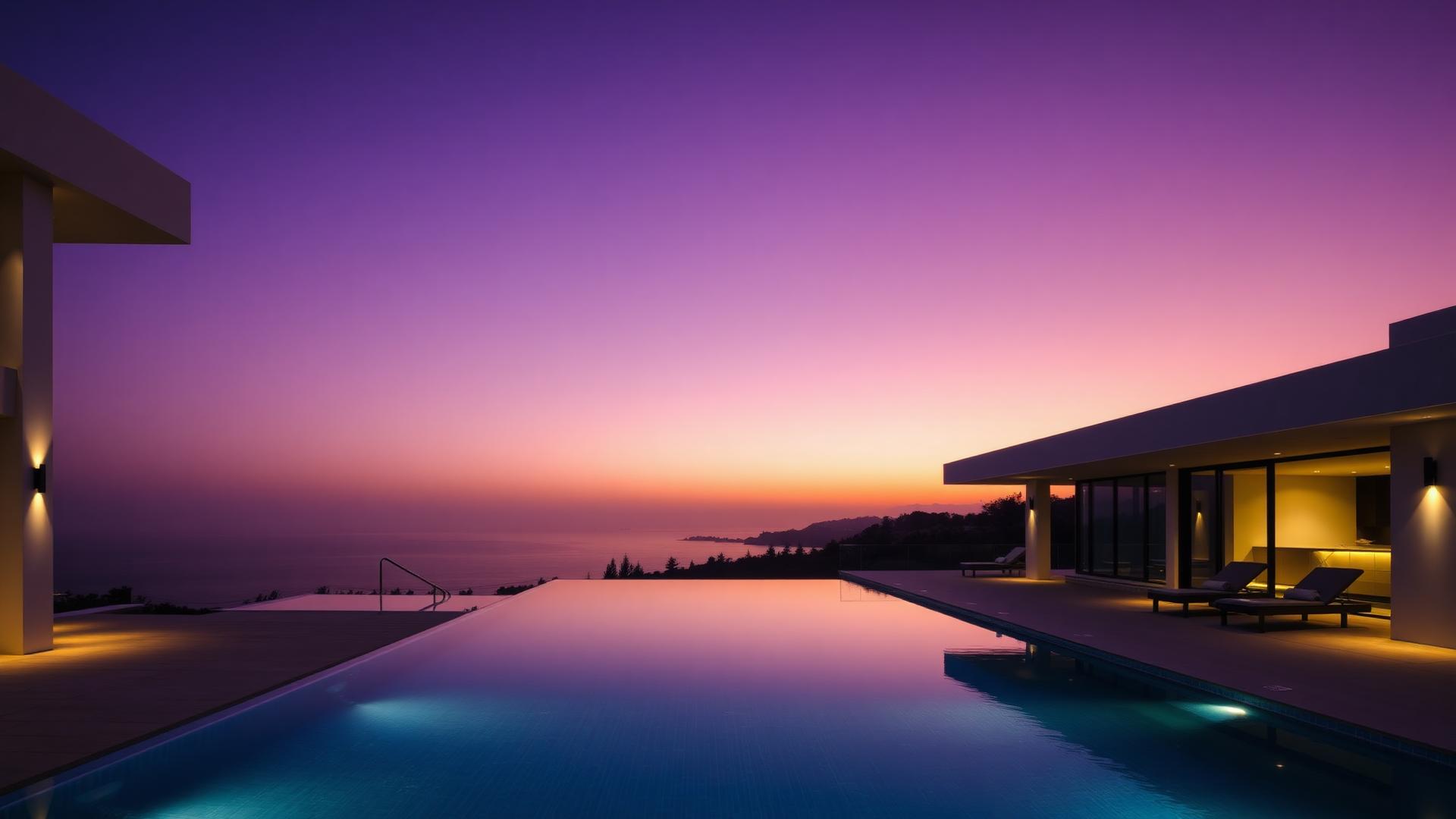 Villa di lusso con piscina al tramonto — Sella Immobiliare Gattinara